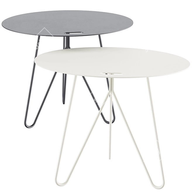 Modern Round Center Table, Ø50cm 3D model image 2