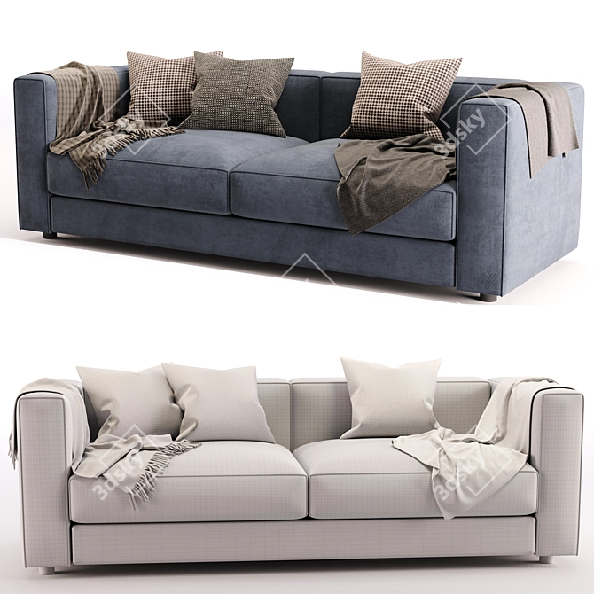 Modern Flexform Ettore 2-Seater Sofa 3D model image 3