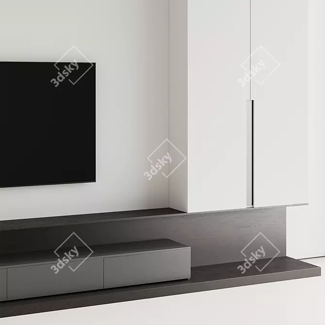  Dual Tone TV Wall Panel 3D model image 4