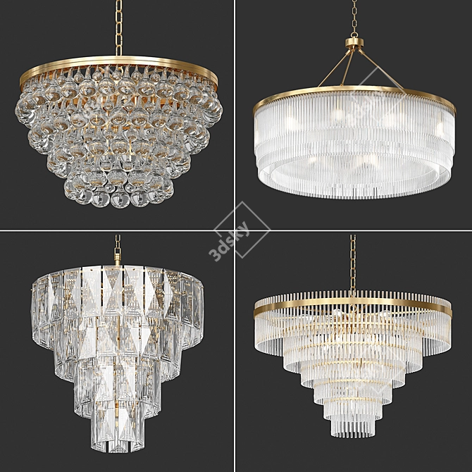 Luxury Eichholtz Chandeliers Collection 3D model image 7