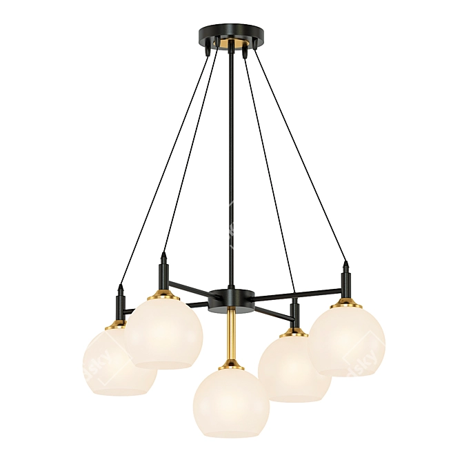 Sleek LED Chandelier Fixture 3D model image 1