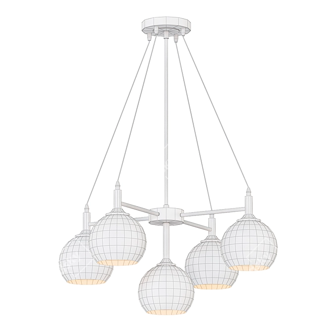Sleek LED Chandelier Fixture 3D model image 2