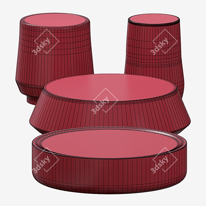 Sleek Marble Coffee Tables 3D model image 2
