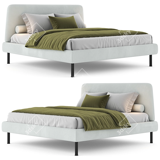 Modern VADHEIM Bed Frame 3D model image 2