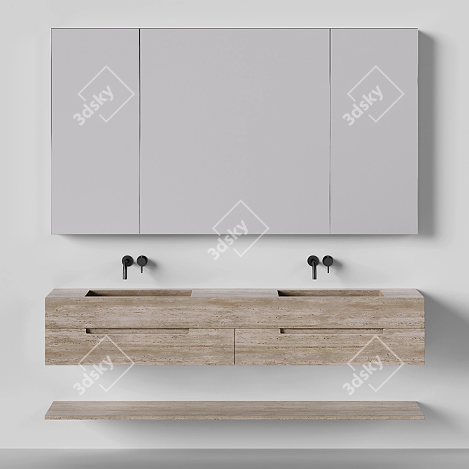 Luxury Travertine Bathroom Furniture 3D model image 3