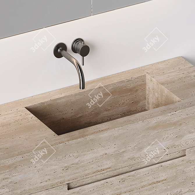 Luxury Travertine Bathroom Furniture 3D model image 4