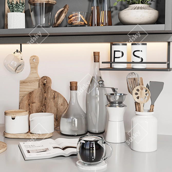 High-Quality Kitchen Accessories Set 3D model image 2