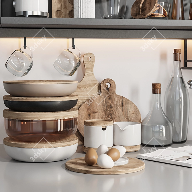 High-Quality Kitchen Accessories Set 3D model image 3