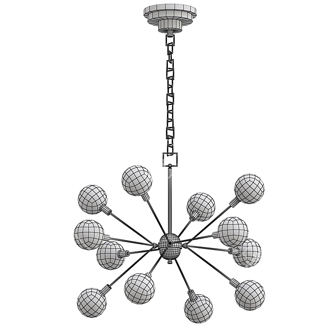 Elegant Estella Gold Chandelier Model 3D model image 2