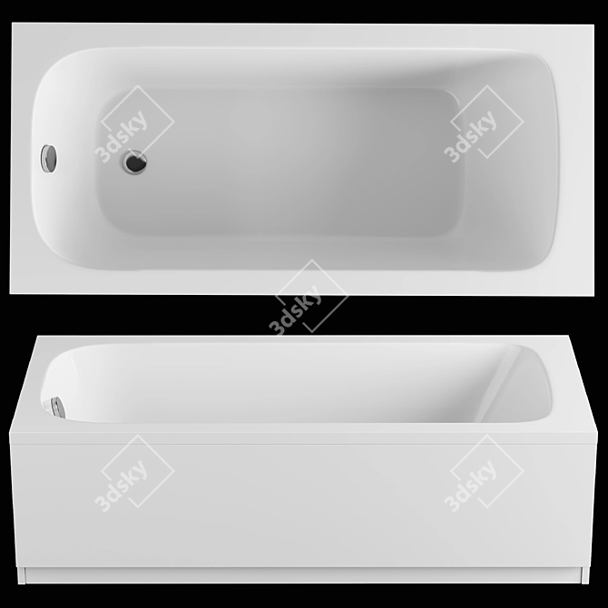 Riho Milano 150x70 Acrylic Bathtub 3D model image 1