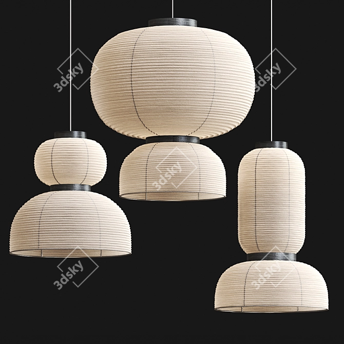 Artful Formakami Paper Pendant Lights 3D model image 1