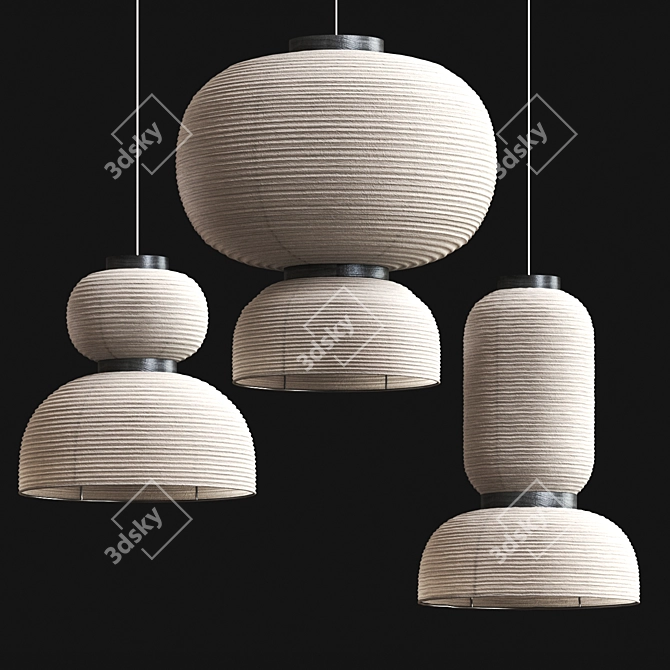 Artful Formakami Paper Pendant Lights 3D model image 2