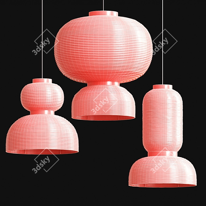 Artful Formakami Paper Pendant Lights 3D model image 3