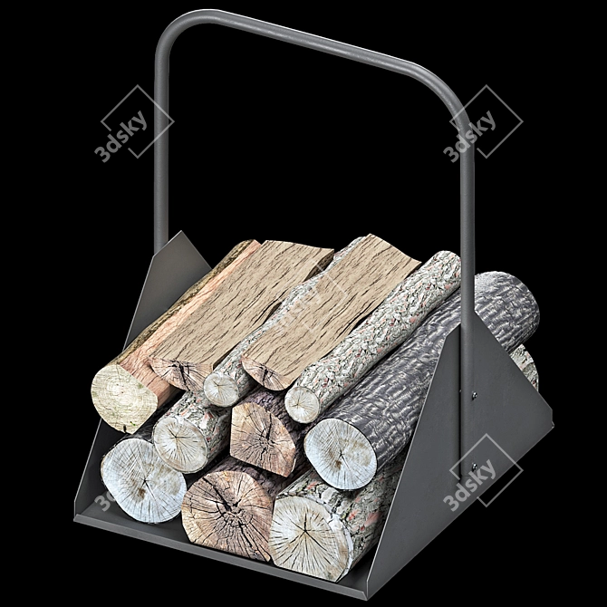 Portable Firewood Stand Rack Organiser 3D model image 5