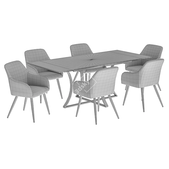 Robert Dining Chair and DT Table 3D model image 6