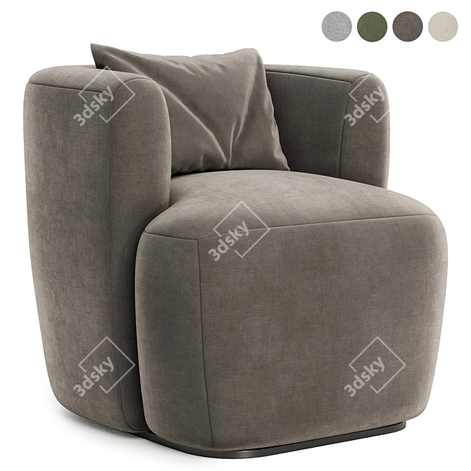 Boucle Nidou Armchair 3D model image 2
