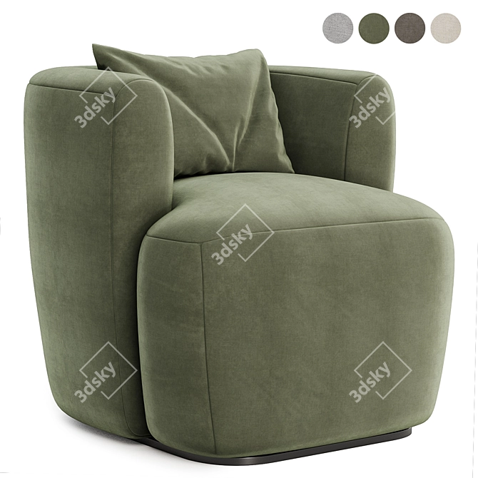 Boucle Nidou Armchair 3D model image 3