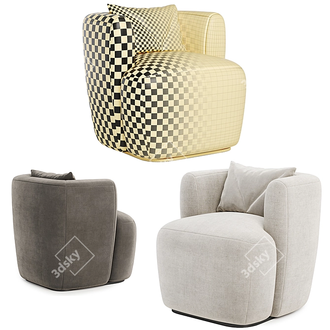 Boucle Nidou Armchair 3D model image 5