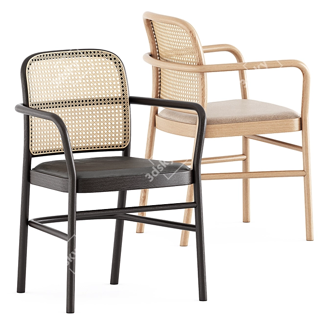 Elegant Bent Armchair by Timeandstyle 3D model image 1