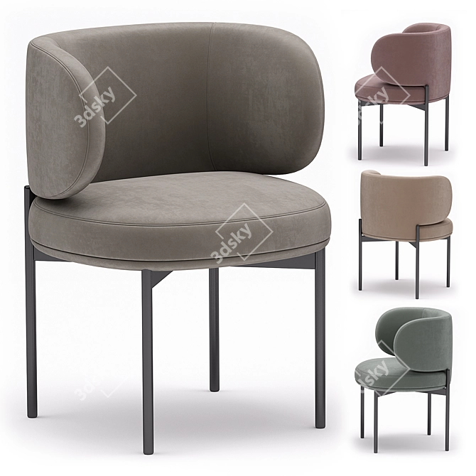 Gallotti&Radice Akiko Chair Collection 3D model image 8