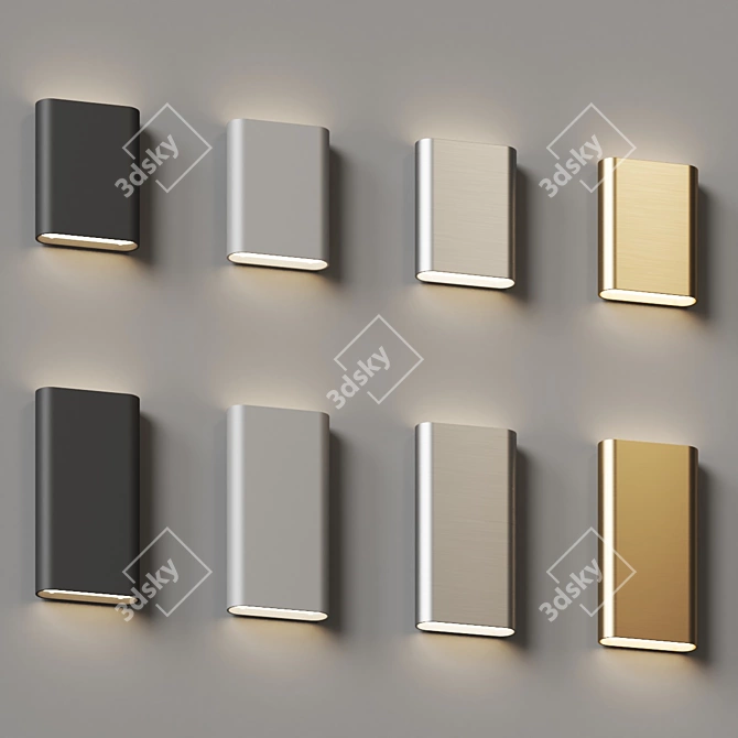 Sleek Bi-Directional Lux Sconce 3D model image 4