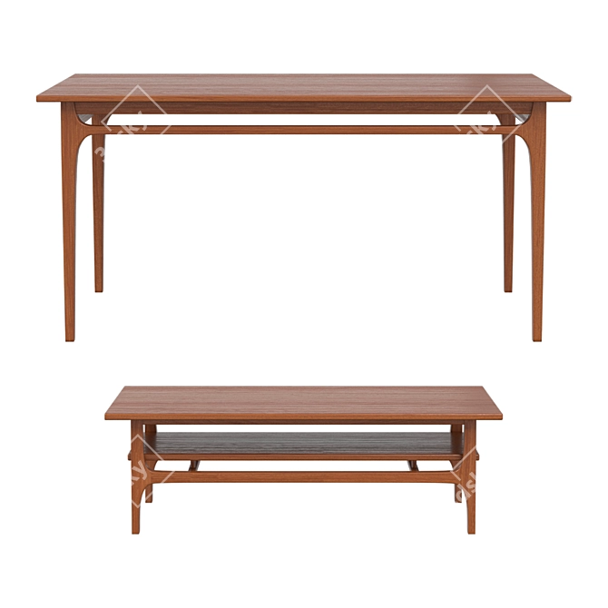 Larsen Coffee/Dining Table Set 3D model image 1