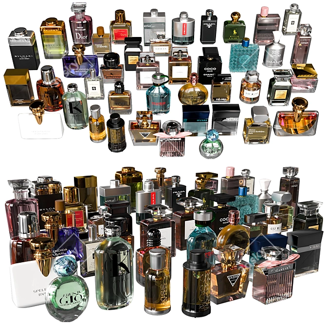 Luxury Perfume Set: 42 Bottles 3D model image 1