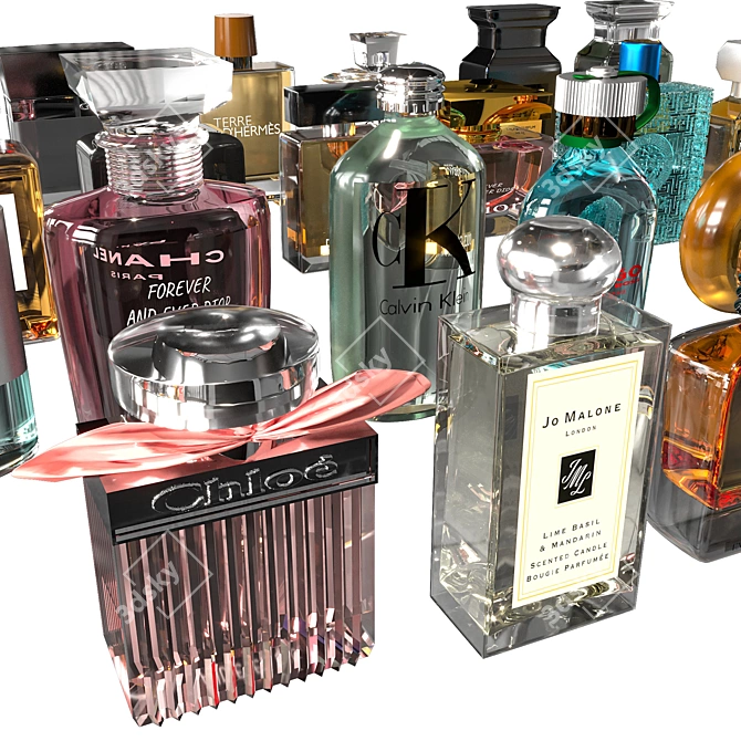 Luxury Perfume Set: 42 Bottles 3D model image 2