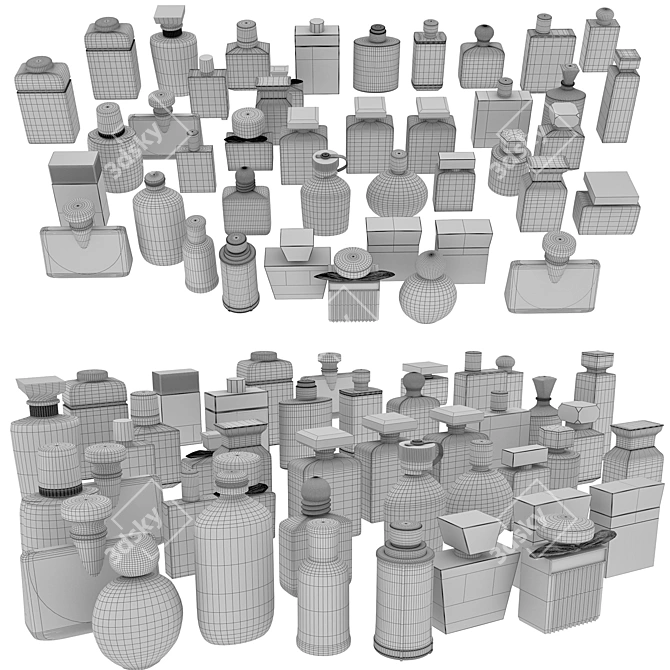 Luxury Perfume Set: 42 Bottles 3D model image 6