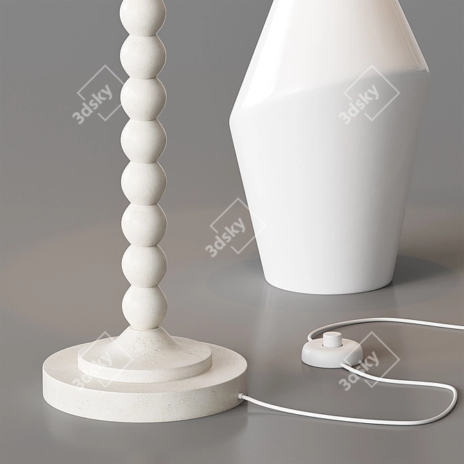 Elegant Ceramic Asymmetry Floor Lamp 3D model image 6