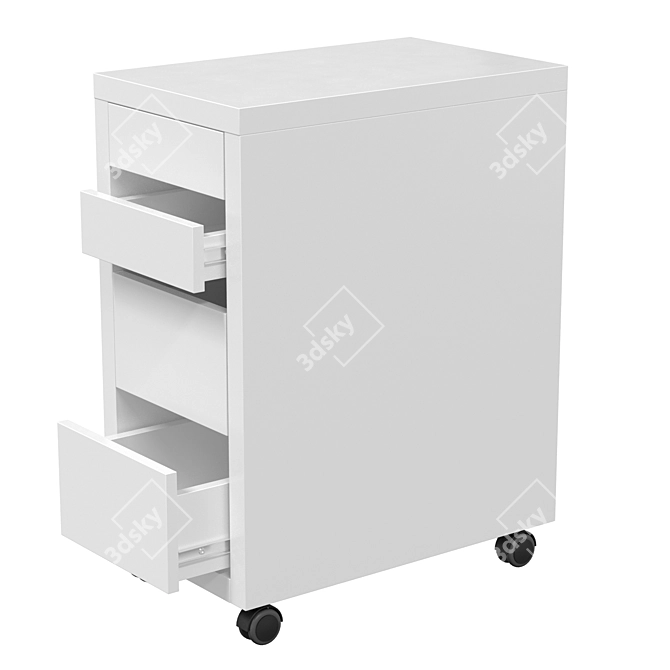 IKEA Micke Drawer Cart on Wheels 3D model image 4