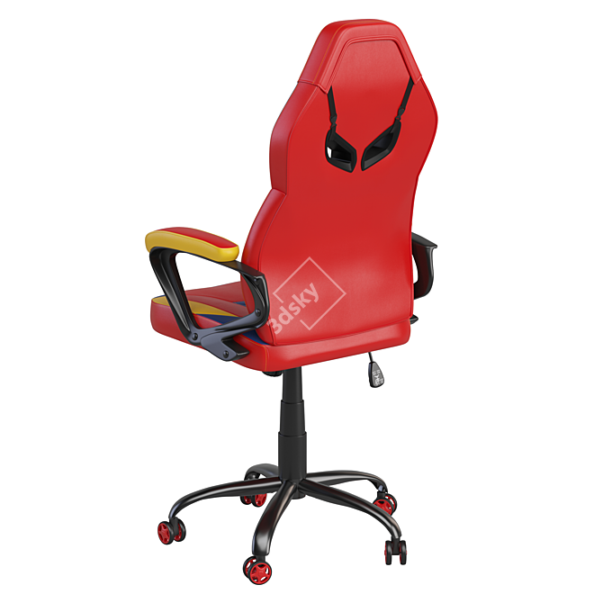 Gamer Leather Computer Gaming Chair 3D model image 4