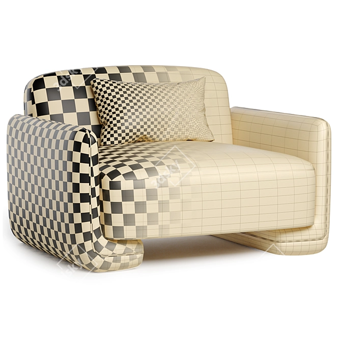 Bouclé Armchair Balzac Paris 3D model image 6