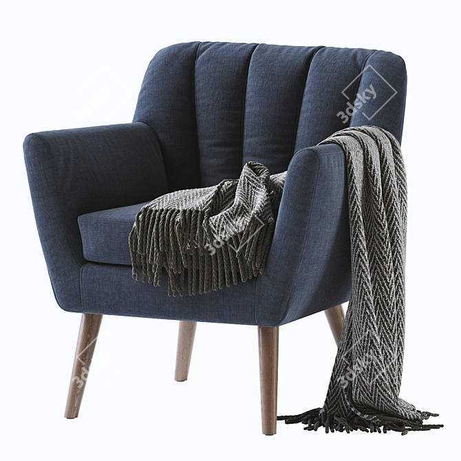 Mid Century Modern Club Chair 3D model image 1