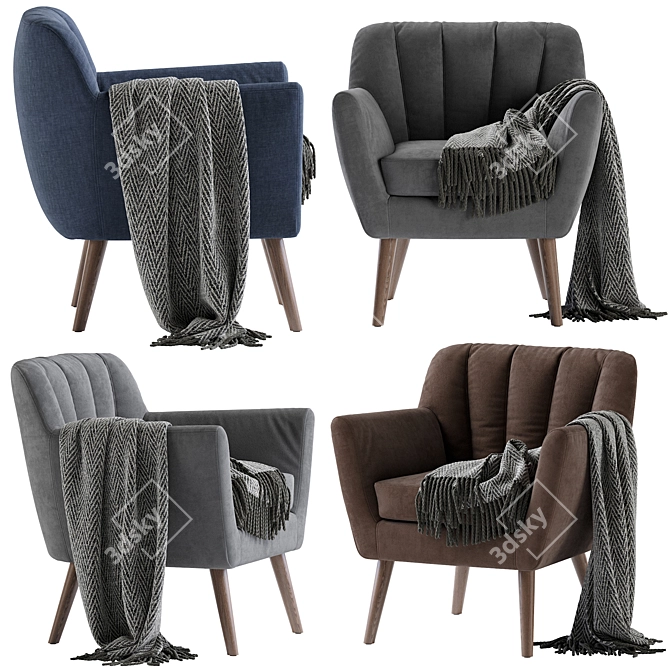 Mid Century Modern Club Chair 3D model image 3