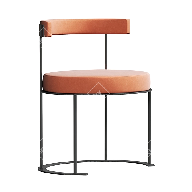 Contemporary Upholstered Fabric Chair 3D model image 1