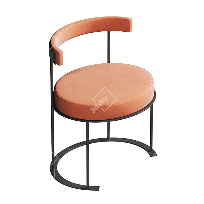 Contemporary Upholstered Fabric Chair 3D model image 2