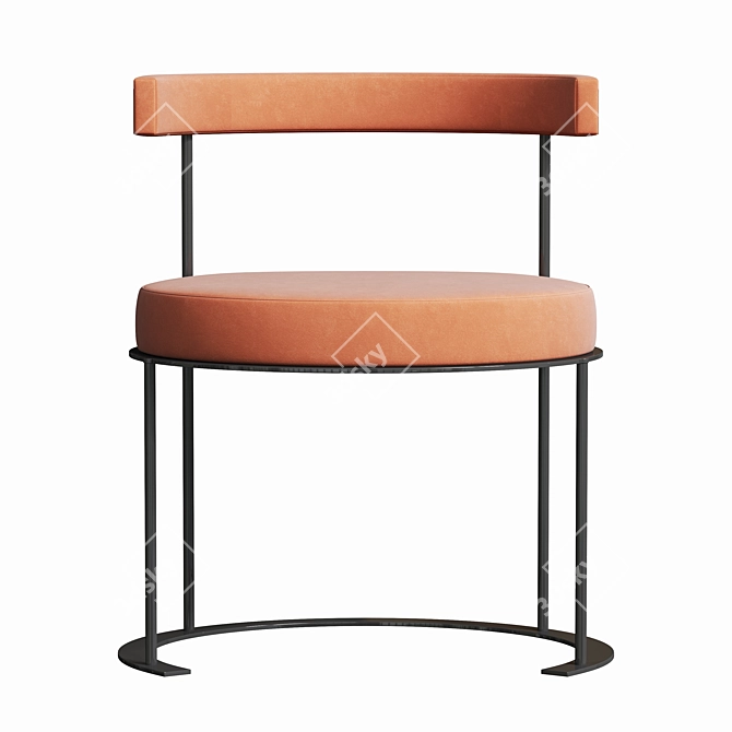 Contemporary Upholstered Fabric Chair 3D model image 3