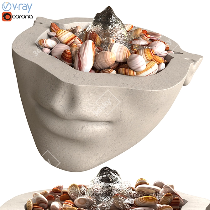 Versatile Detachable Face Fountain 3D model image 1