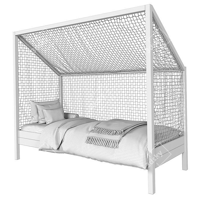 Football Goal Theme Bed 3D model image 2