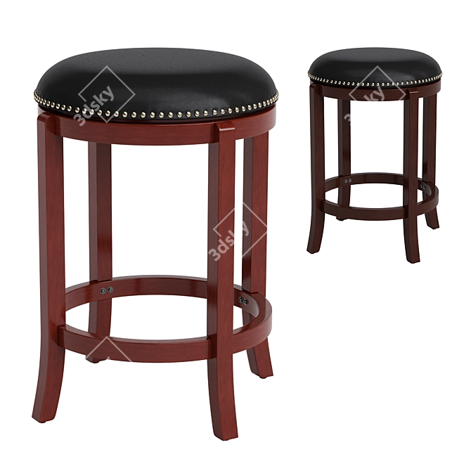 Flash Furniture Wooden Bar Stool 3D model image 2