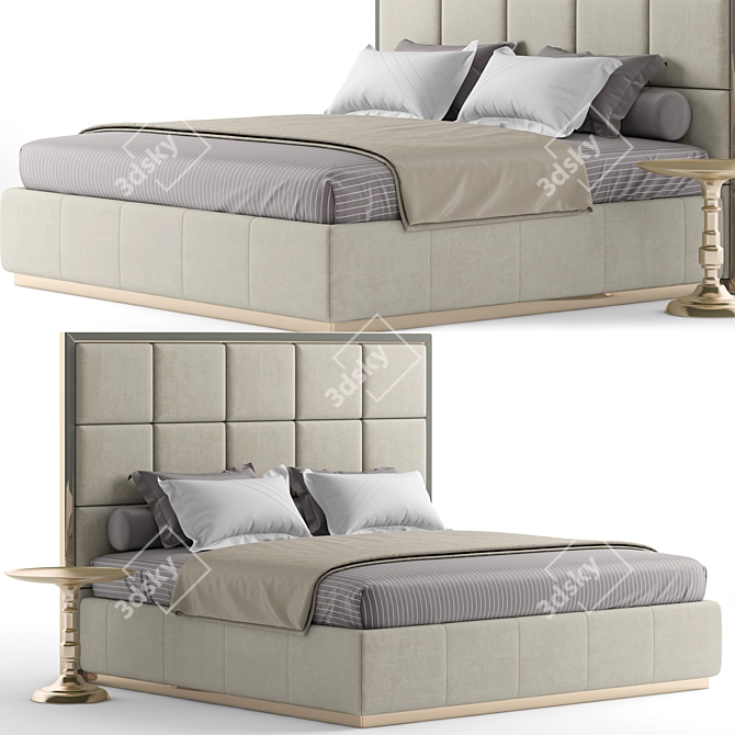 Sleek Diletta Opera Bed 3D model image 1