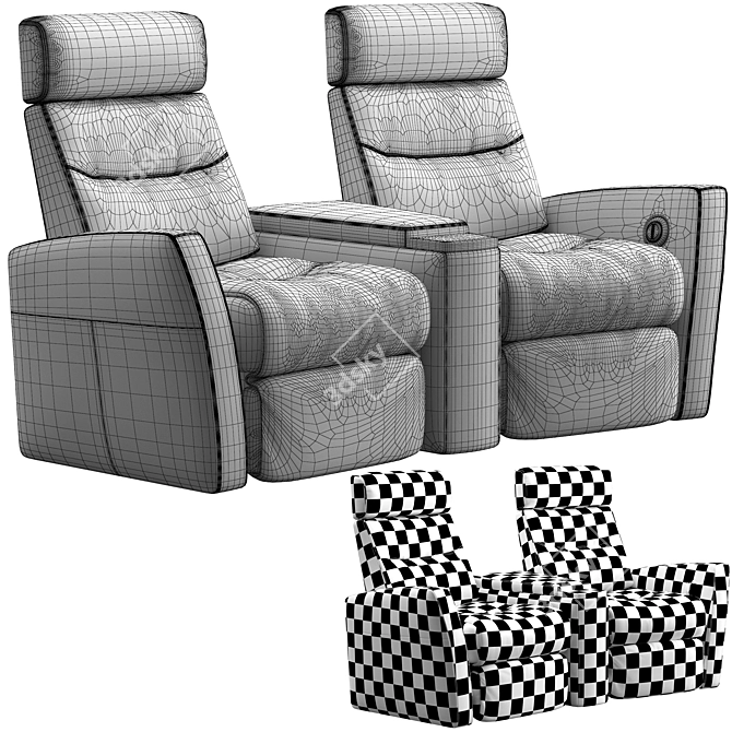 Divani Home Theater Armchair 3D model image 6