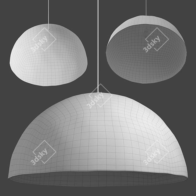 Sustainable Half-Sphere Pendant Light 3D model image 3