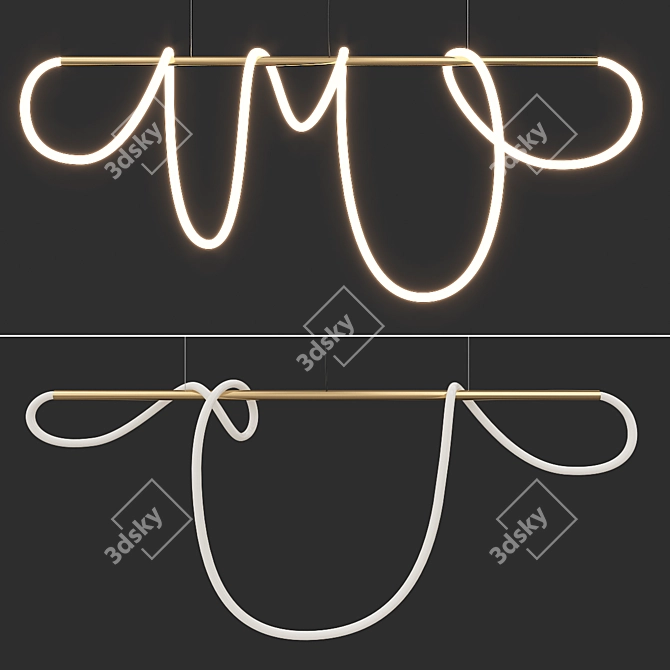 Elegant Luke Pendant Chandeliers, Set 3D model image 1