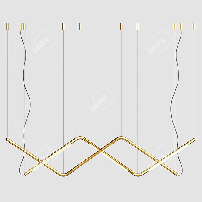 Sleek LED Linear Suspension Light 3D model image 3