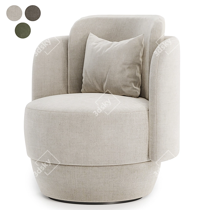 Boucle Nest Armchair, Stylish Colors 3D model image 1