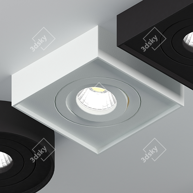 Adjustable Aluminum Spotlight 3D model image 2