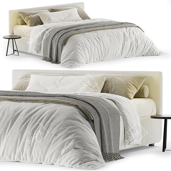 Streamlined Flou Merkurio Bed 3D model image 1