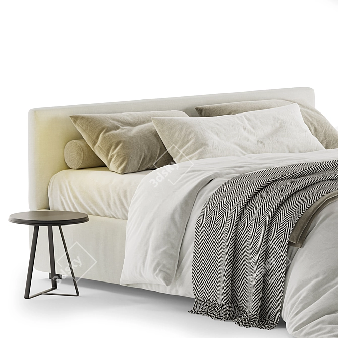 Streamlined Flou Merkurio Bed 3D model image 2